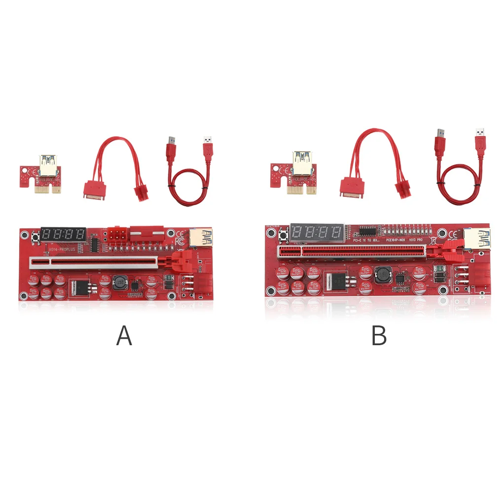 PCI-E 1X до 16X Такса Адаптер 10 Кондензаторен Led Индикатор USB 3 0 Удължител за Кабел, Карта на Минно Оборудване за Настолни КОМПЮТРИ Аксесоари