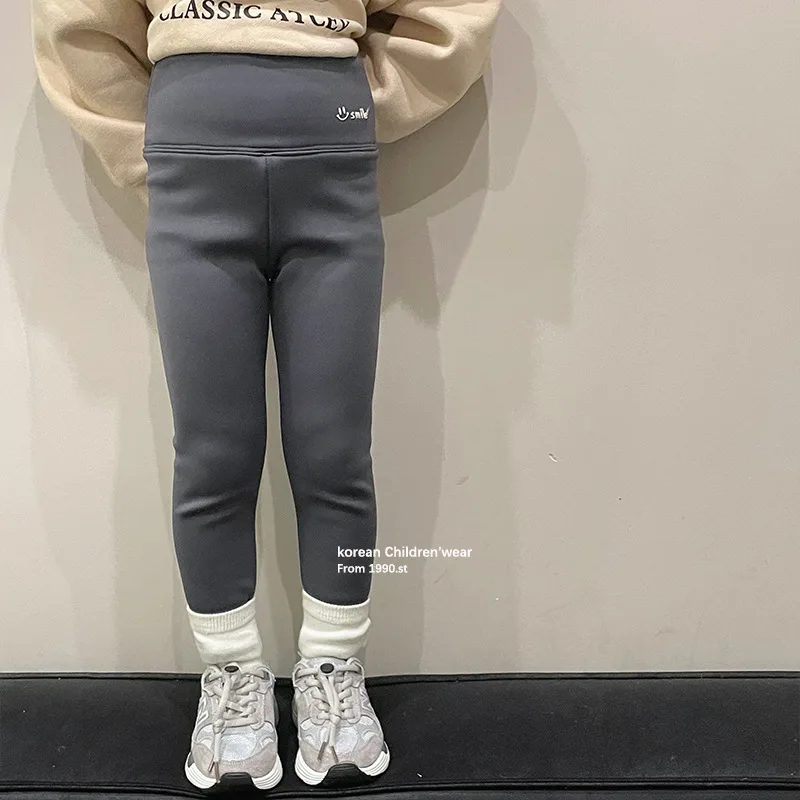 Панталони за момичета 2022, Зимни Нови корейски универсални детски плюшени панталони с висока Талия, Разтеглив Изолирана модни 11-124