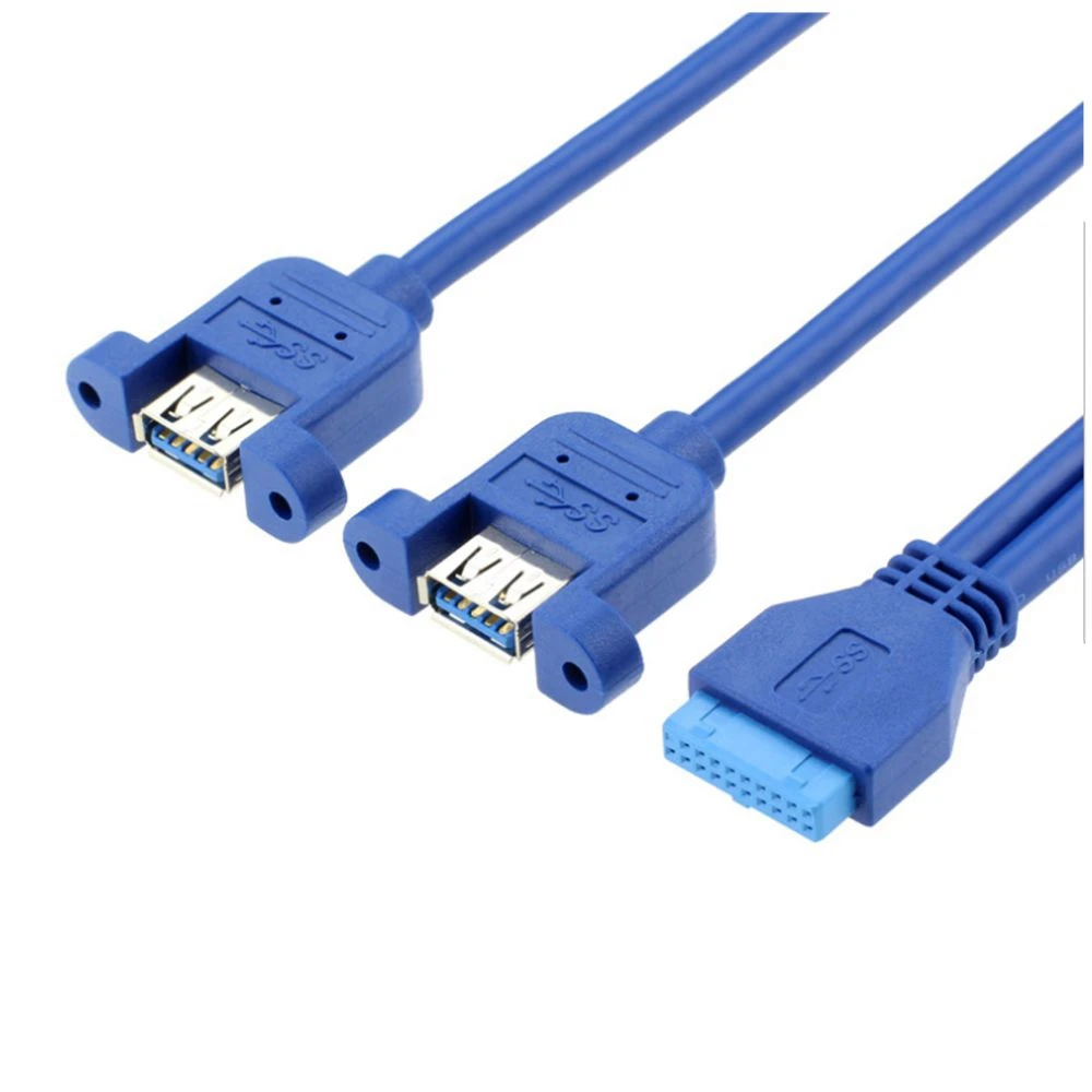 19pin weibliche header zu Dual USB 3.0 A Buchse port Kabel Motherboard 20P USB zu 2 USB 3.0 Дърва kabel mit Schrauben löcher