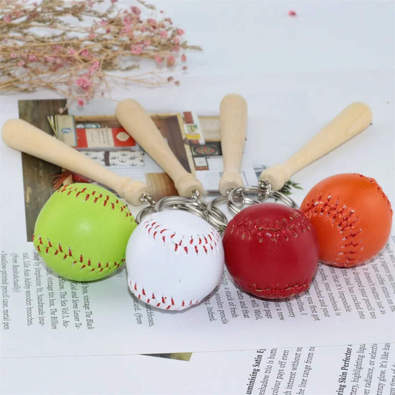 3D бейзболен ключодържател сладък ключодържател за жени бейзболна бухалка ключодържател portachiavi chaveiro llaveros hombre чанта шарм